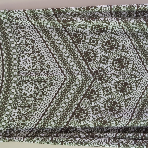 CB Established 1962 Boho Maxi Y2K Skirt L Green Pattern A-Line - Picture 8 of 12